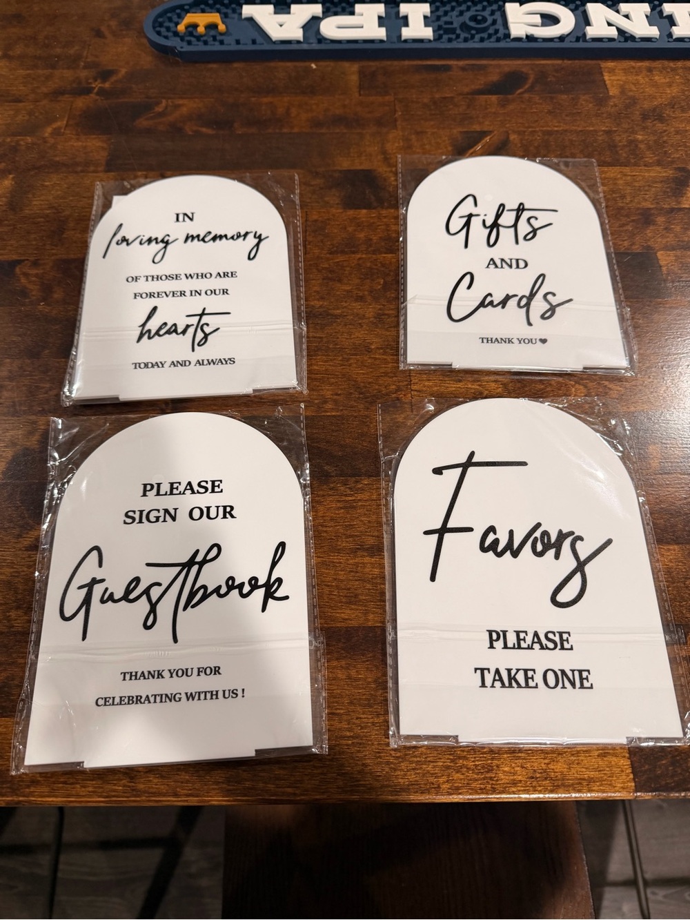 White Wedding Table Signs - Gifts, Favors, Guestbook & Memory - Brand: